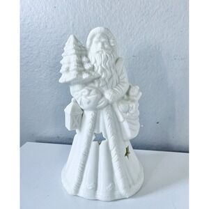 Beautiful Kurt Adler  All White Santa‎ Figurine Tea Light Holder